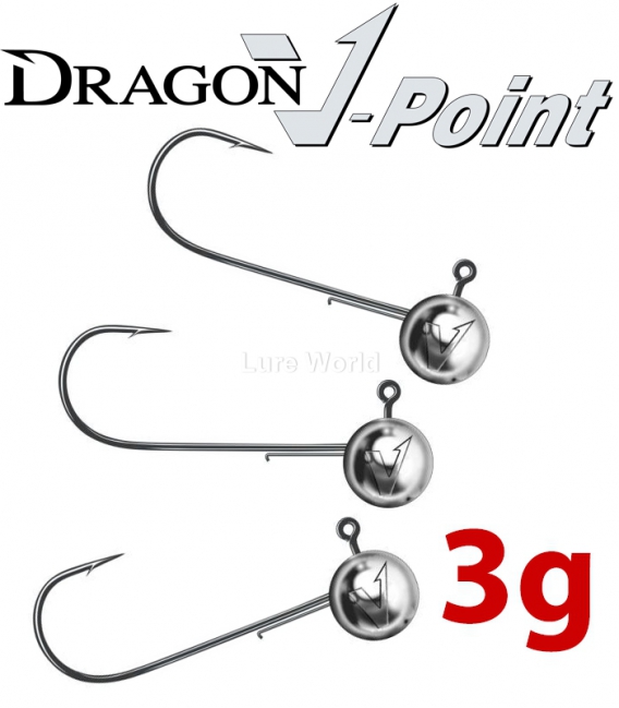 Dragon V-Point Aggressor Jig Head 3g (3 pcs) - hook sizes 1/0-4/0