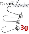 Dragon V-Point Aggressor Jig Head 3g (3 pcs) - hook sizes 1/0-4/0