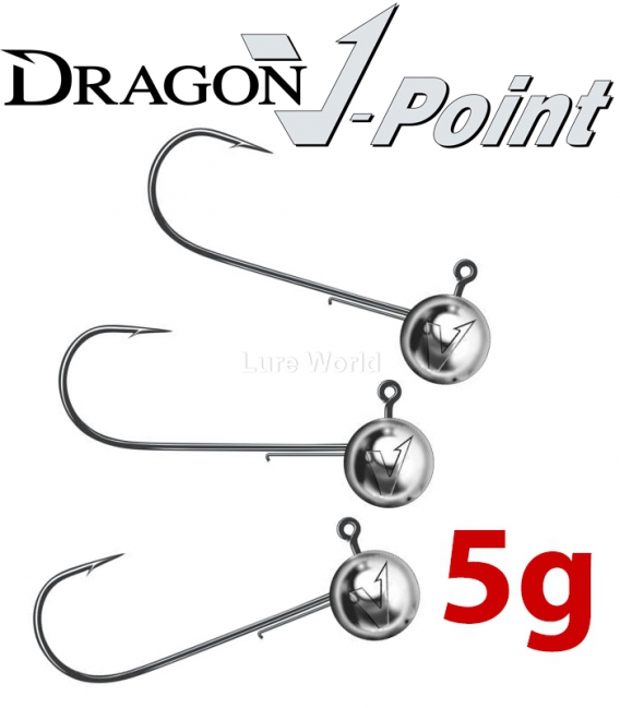 Dragon V-Point Aggressor Jig Head 5g (3 pcs) - hook sizes 1/0-6/0