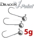 Dragon V-Point Aggressor Jig Head 5g (3 pcs) - hook sizes 1/0-6/0